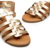 imageTrary Womens Sandals Gladiator Sandals for Women Wide Width Sandals for Women Strappy Sandals Flat Sandals for Women Trendy Sandals Women Dressy Summer Flat Comfortable Sandals WomenGold