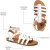 imageTrary Womens Sandals Gladiator Sandals for Women Wide Width Sandals for Women Strappy Sandals Flat Sandals for Women Trendy Sandals Women Dressy Summer Flat Comfortable Sandals WomenWhite