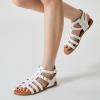imageTrary Womens Sandals Gladiator Sandals for Women Wide Width Sandals for Women Strappy Sandals Flat Sandals for Women Trendy Sandals Women Dressy Summer Flat Comfortable Sandals WomenWhite