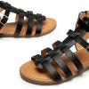 imageTrary Womens Sandals Gladiator Sandals for Women Wide Width Sandals for Women Strappy Sandals Flat Sandals for Women Trendy Sandals Women Dressy Summer Flat Comfortable Sandals WomenBlack