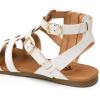 imageTrary Womens Sandals Gladiator Sandals for Women Wide Width Sandals for Women Strappy Sandals Flat Sandals for Women Trendy Sandals Women Dressy Summer Flat Comfortable Sandals WomenWhite