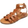 imageTrary Womens Sandals Gladiator Sandals for Women Wide Width Sandals for Women Strappy Sandals Flat Sandals for Women Trendy Sandals Women Dressy Summer Flat Comfortable Sandals WomenBrown