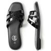 imageTrary Womens Flat Sandals Open Square Toe Slip on Slippers Casual Dressy Comfortable Soft Leather Summer Fashion Slide Sandals for Women Vacation Beach PartyBlack