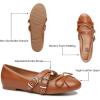 imageTrary Womens Mary Jane Shoes Memory Foam Ballet Flats BlackBrown