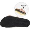 imageTrary Womens Sandals Cork Footbed Slide Sandals Comfortable Slip On Slides Summer Beach Flip Flops with Adjustable Buckle Casual Flat SandalsNudepink