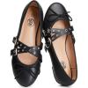 imageTrary Womens Mary Jane Shoes Memory Foam Ballet Flats BlackBlack