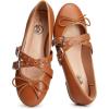 imageTrary Womens Mary Jane Shoes Memory Foam Ballet Flats BlackBrown