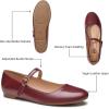 imageTrary Mary Jane Shoes Women Ballet Flats Shoes for Women Round Toe Black Flats for Women Womens Flats Mary Jane Flats Ankle Strap Flats Shoes Women Dressy Comfortable Women Flats Dress ShoesBurgundy