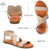 imageTrary Sandals Women White Sandals Women Flat Sandals for Women Sandals for Women Dressy Summer White Dress Sanldas Cute Open Toe Elastic Sandals for Women Summer Sandals for Women