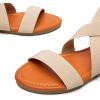imageTrary Sandals Women White Sandals Women Flat Sandals for Women Sandals for Women Dressy Summer White Dress Sanldas Cute Open Toe Elastic Sandals for Women Summer Sandals for Women