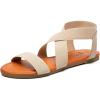 imageTrary Sandals Women White Sandals Women Flat Sandals for Women Sandals for Women Dressy Summer White Dress Sanldas Cute Open Toe Elastic Sandals for Women Summer Sandals for Women