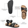 imageTrary Girls Sandals Open Toe Casual Summer Shoes with Cork Footbed Comfortable Flat Sandals for Little KidsBlack