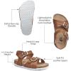 imageTrary Girls Sandals Open Toe Casual Summer Shoes with Cork Footbed Comfortable Flat Sandals for Little KidsBrown