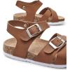 imageTrary Girls Sandals Open Toe Casual Summer Shoes with Cork Footbed Comfortable Flat Sandals for Little KidsBrown