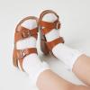 imageTrary Girls Sandals Open Toe Casual Summer Shoes with Cork Footbed Comfortable Flat Sandals for Little KidsBrown