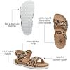 imageTrary Girls Sandals Open Toe Casual Summer Shoes with Cork Footbed Comfortable Flat Sandals for Little KidsLeopard