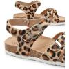 imageTrary Girls Sandals Open Toe Casual Summer Shoes with Cork Footbed Comfortable Flat Sandals for Little KidsLeopard