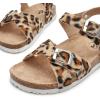 imageTrary Girls Sandals Open Toe Casual Summer Shoes with Cork Footbed Comfortable Flat Sandals for Little KidsLeopard