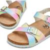 imageTrary Girls Sandals Open Toe Casual Summer Shoes with Cork Footbed Comfortable Flat Sandals for Little KidsMulticolor
