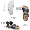imageTrary Girls Sandals Open Toe Casual Summer Shoes with Cork Footbed Comfortable Flat Sandals for Little KidsNavy Blue