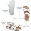imageTrary Girls Sandals Open Toe Casual Summer Shoes with Cork Footbed Comfortable Flat Sandals for Little KidsWhite