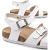 imageTrary Girls Sandals Open Toe Casual Summer Shoes with Cork Footbed Comfortable Flat Sandals for Little KidsWhite