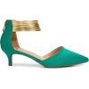 imageTrary Kitten Heels for Women Closed Pointed Toe Low Stiletto Heels Pumps Shoes Women Comfortable Ankle Strap Pumps 2quot Heel Party Dressy ShoesGreen