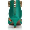 imageTrary Kitten Heels for Women Closed Pointed Toe Low Stiletto Heels Pumps Shoes Women Comfortable Ankle Strap Pumps 2quot Heel Party Dressy ShoesGreen