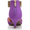 imageTrary Kitten Heels for Women Closed Pointed Toe Low Stiletto Heels Pumps Shoes Women Comfortable Ankle Strap Pumps 2quot Heel Party Dressy ShoesPurple
