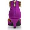 imageTrary Kitten Heels for Women Closed Pointed Toe Low Stiletto Heels Pumps Shoes Women Comfortable Ankle Strap Pumps 2quot Heel Party Dressy ShoesPurple Satin