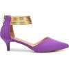 imageTrary Kitten Heels for Women Closed Pointed Toe Low Stiletto Heels Pumps Shoes Women Comfortable Ankle Strap Pumps 2quot Heel Party Dressy ShoesPurple