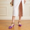 imageTrary Kitten Heels for Women Closed Pointed Toe Low Stiletto Heels Pumps Shoes Women Comfortable Ankle Strap Pumps 2quot Heel Party Dressy ShoesPurple