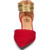 imageTrary Kitten Heels for Women Closed Pointed Toe Low Stiletto Heels Pumps Shoes Women Comfortable Ankle Strap Pumps 2quot Heel Party Dressy ShoesRed