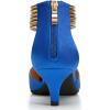 imageTrary Kitten Heels for Women Closed Pointed Toe Low Stiletto Heels Pumps Shoes Women Comfortable Ankle Strap Pumps 2quot Heel Party Dressy ShoesRoyal Blue Silky