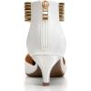 imageTrary Kitten Heels for Women Closed Pointed Toe Low Stiletto Heels Pumps Shoes Women Comfortable Ankle Strap Pumps 2quot Heel Party Dressy ShoesWhite Satin