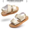 imageTrary Toddler Sandals for Baby Girls Boys Summer Sandals Cute Kids Shoes Lightweight Open Toe Sandals Beach Holiday Unisex Child SandalsShiny Gold