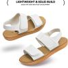 imageTrary Toddler Sandals for Baby Girls Boys Summer Sandals Cute Kids Shoes Lightweight Open Toe Sandals Beach Holiday Unisex Child SandalsShiny White