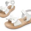 imageTrary Toddler Sandals for Baby Girls Boys Summer Sandals Cute Kids Shoes Lightweight Open Toe Sandals Beach Holiday Unisex Child SandalsWhite Bow