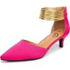 imageTrary Kitten Heels for Women Closed Pointed Toe Low Stiletto Heels Pumps Shoes Women Comfortable Ankle Strap Pumps 2quot Heel Party Dressy ShoesRose Satin