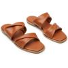 imageTrary Sandals WomenLeather Slides Women Comfortable Memory Foam Sandals for Women FootwearFashion Flat Summer Sandals for Women 2025Bbrown