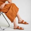 imageTrary Sandals WomenLeather Slides Women Comfortable Memory Foam Sandals for Women FootwearFashion Flat Summer Sandals for Women 2025Bbrown