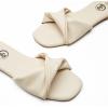 imageTrary Sandals WomenLeather Slides Women Comfortable Memory Foam Sandals for Women FootwearFashion Flat Summer Sandals for Women 2025Beige
