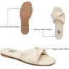 imageTrary Sandals WomenLeather Slides Women Comfortable Memory Foam Sandals for Women FootwearFashion Flat Summer Sandals for Women 2025Beige