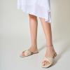 imageTrary Sandals WomenLeather Slides Women Comfortable Memory Foam Sandals for Women FootwearFashion Flat Summer Sandals for Women 2025Beige