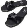 imageTrary Sandals WomenLeather Slides Women Comfortable Memory Foam Sandals for Women FootwearFashion Flat Summer Sandals for Women 2025Black