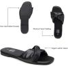 imageTrary Sandals WomenLeather Slides Women Comfortable Memory Foam Sandals for Women FootwearFashion Flat Summer Sandals for Women 2025Black