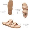 imageTrary Sandals WomenLeather Slides Women Comfortable Memory Foam Sandals for Women FootwearFashion Flat Summer Sandals for Women 2025Bnude