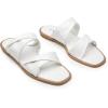 imageTrary Sandals WomenLeather Slides Women Comfortable Memory Foam Sandals for Women FootwearFashion Flat Summer Sandals for Women 2025Bwhite