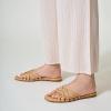 imageTrary Sandals WomenLeather Slides Women Comfortable Memory Foam Sandals for Women FootwearFashion Flat Summer Sandals for Women 2025Cnude