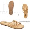 imageTrary Sandals WomenLeather Slides Women Comfortable Memory Foam Sandals for Women FootwearFashion Flat Summer Sandals for Women 2025Cnude